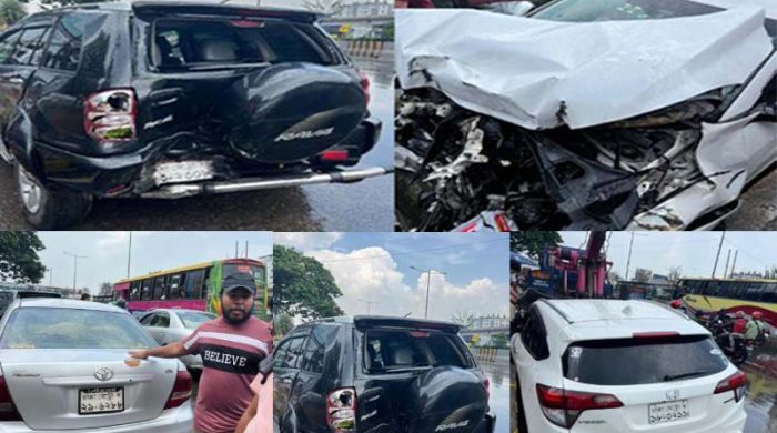 সড়ক দুর্ঘটনা খিলখেতে: মাতাল চালকের বেপরোয়া ড্রাইভিংয়ে ক্ষতিগ্রস্ত চার গাড়ি